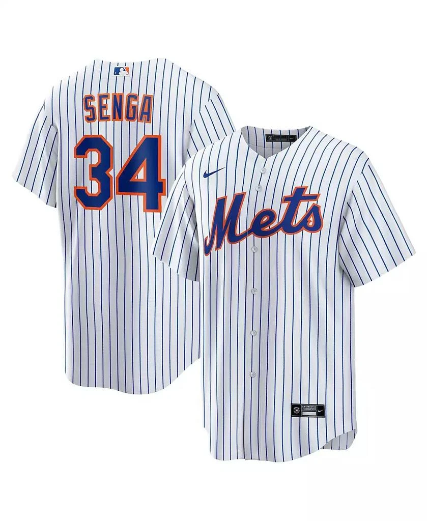 NIKE Men's Kodai Senga White, Royal New York Mets Home Replica Player Jersey 1