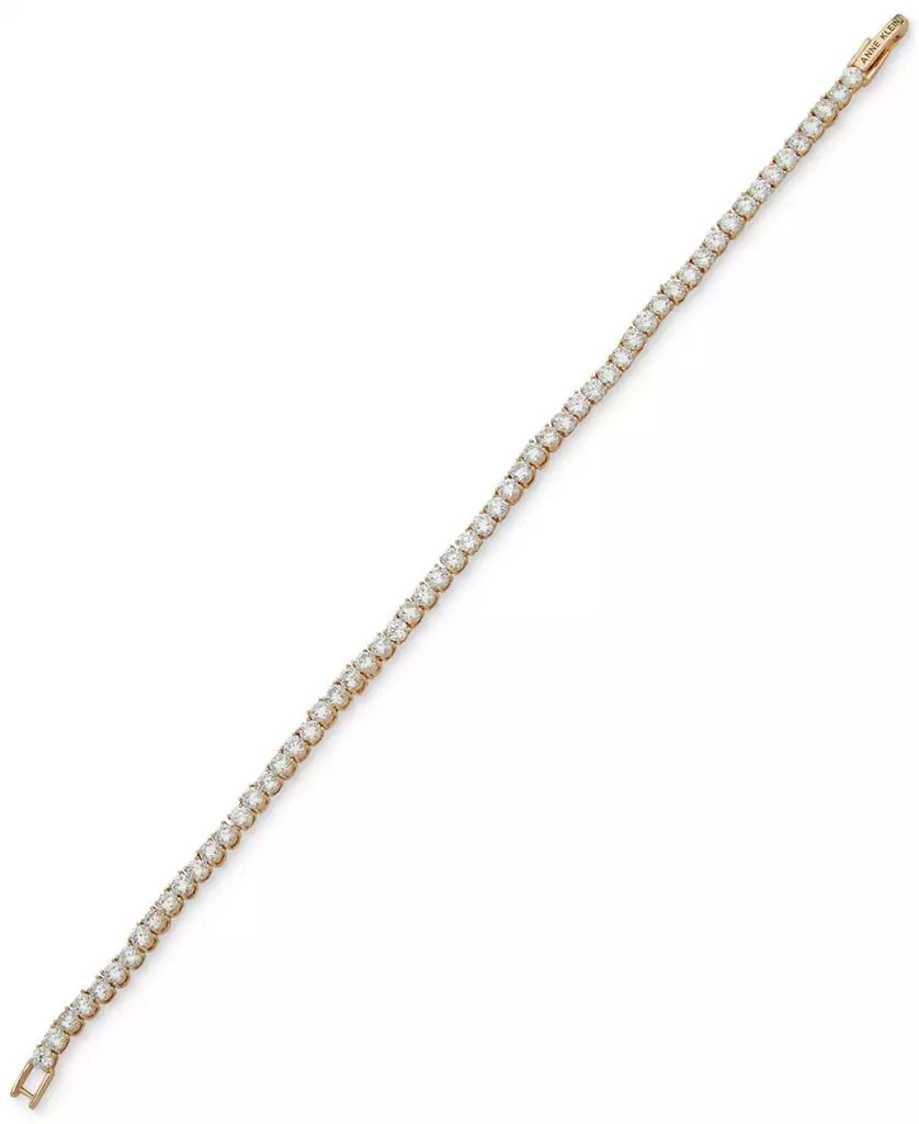 Anne Klein Crystal Skinny Foldover Clasp Tennis Bracelet