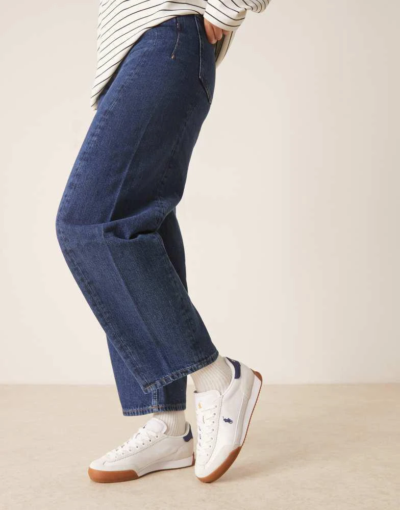 Ralph Lauren Polo Ralph Lauren Hester trainer in white with navy back tab and logo 3