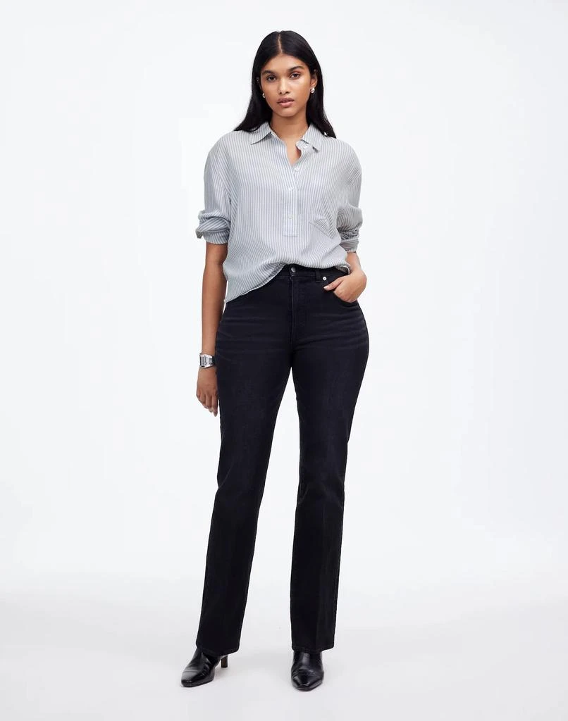 Madewell Drapey Long-Sleeve Popover Shirt in Stripe 5