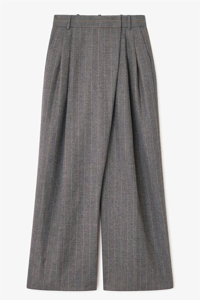 Ganni Ganni - Brushed Wool Stripe Mid Waist Pants 4
