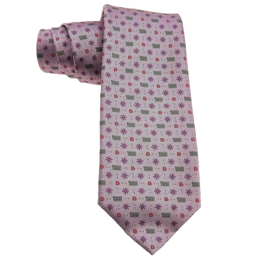 BVLGARI Logomania Logo B Stars Silk Tie