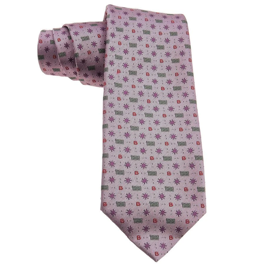 BVLGARI Logomania Logo B Stars Silk Tie 1