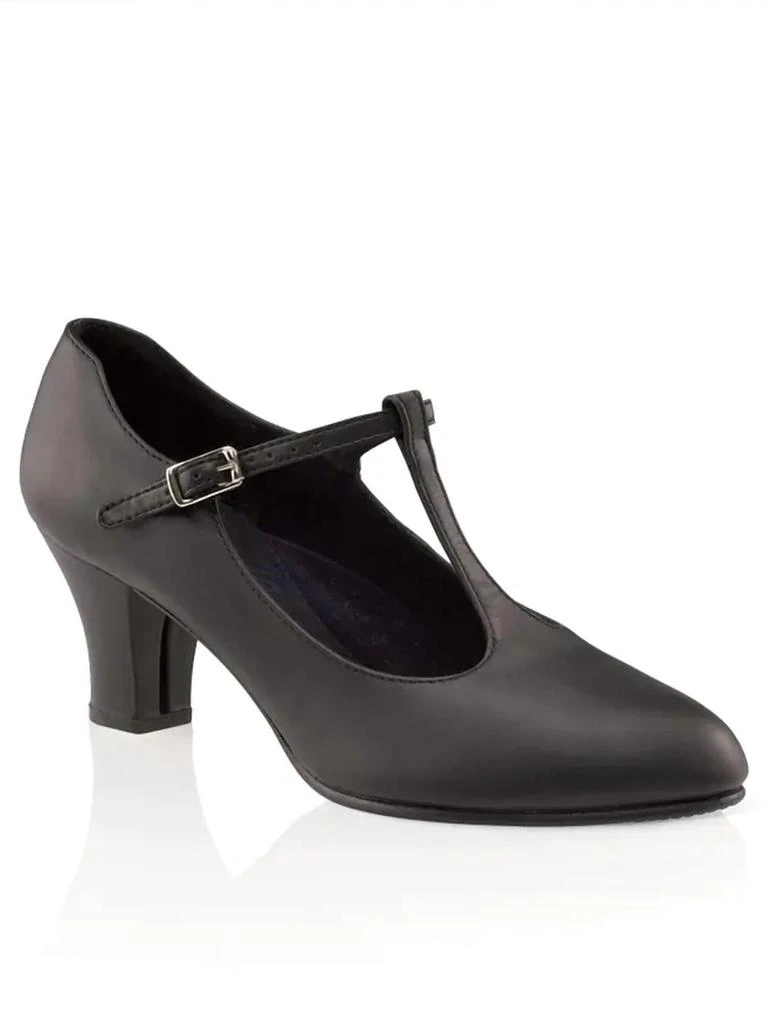 Capezio Women’S Jr Footlight T-Strap Character Shoe In Black 1