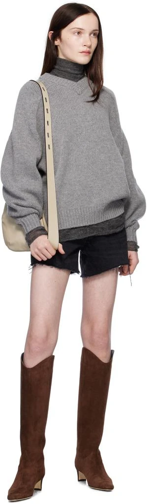 AGOLDE Black Parker Long Denim Shorts 4