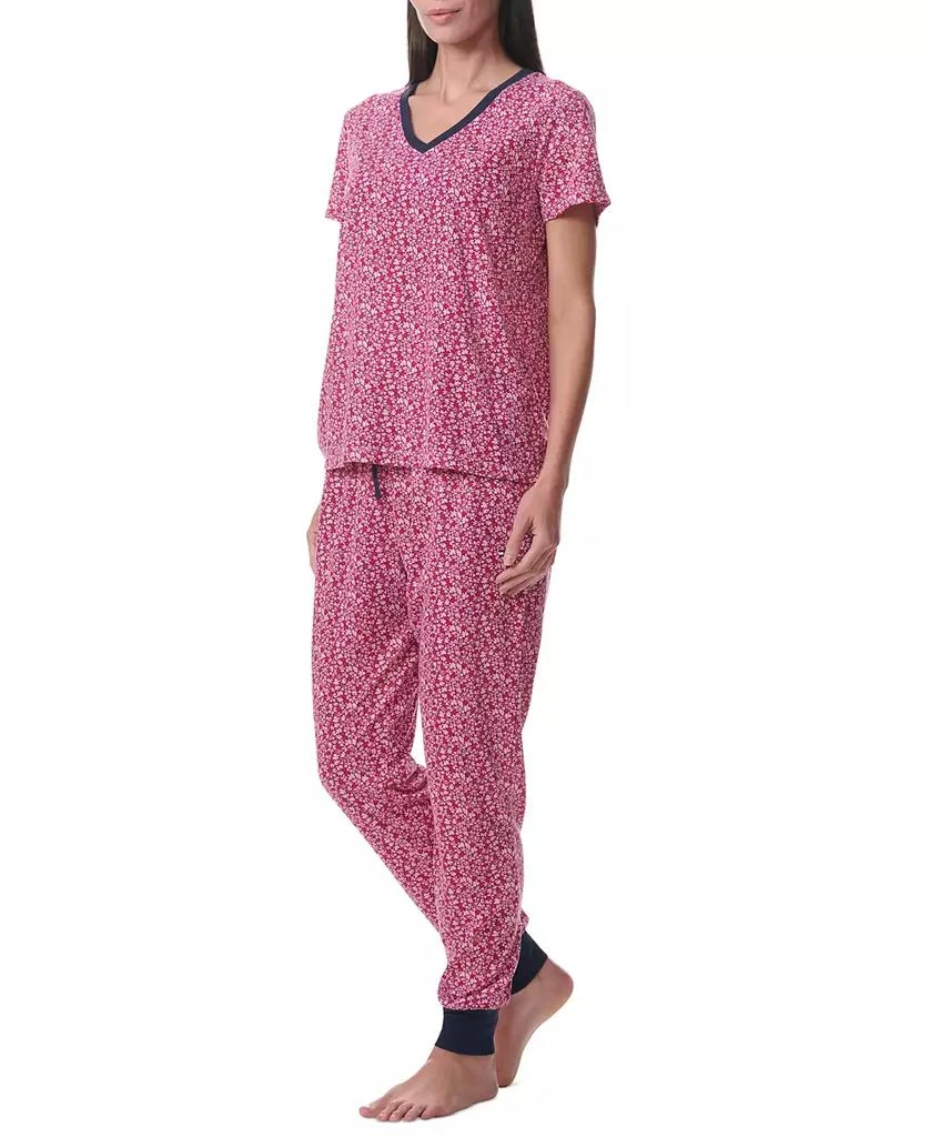 Tommy Hilfiger Women's Printed Short-Sleeve Tee & Jogger Set 5