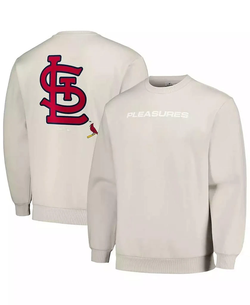 PLEASURES Men's Gray St. Louis Cardinals Ballpark Pullover Sweatshirt 1