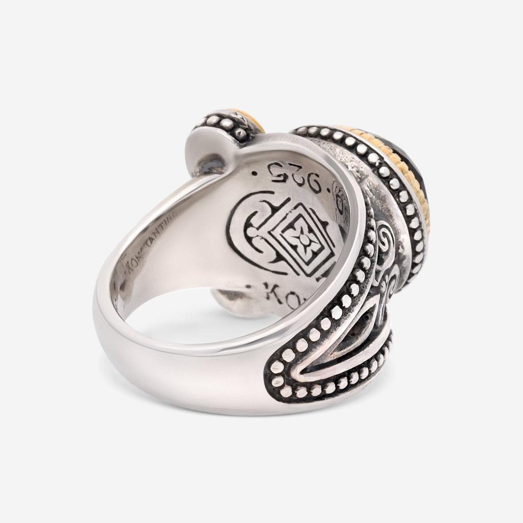 Konstantino Konstantino Calypso Sterling Silver and 18K Yellow Gold, Onyx Statement DKJ849-120