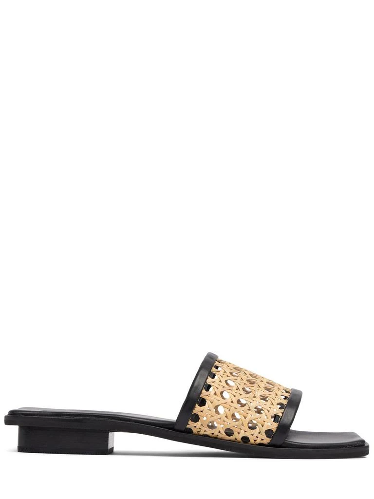 Bembien 10mm Pia Leather & Rattan Slides 1