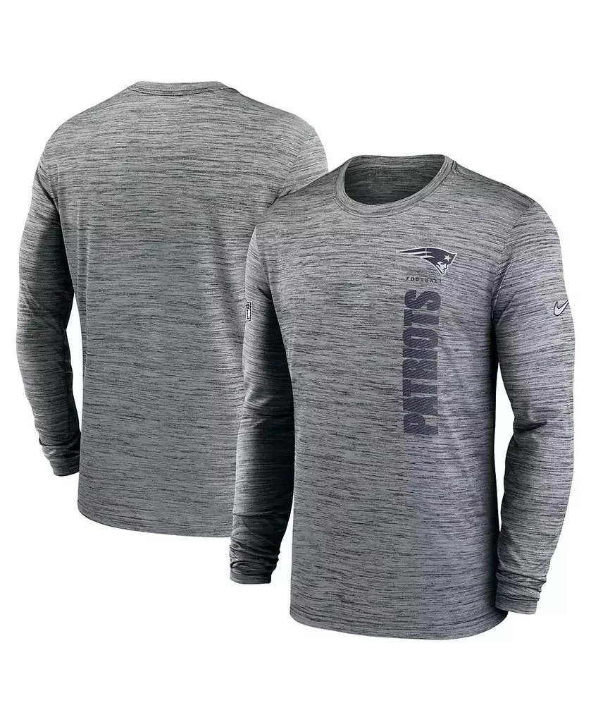 NIKE Men's Gray New England Patriots 2024 Sideline Velocity Performance Long Sleeve T-Shirt 1