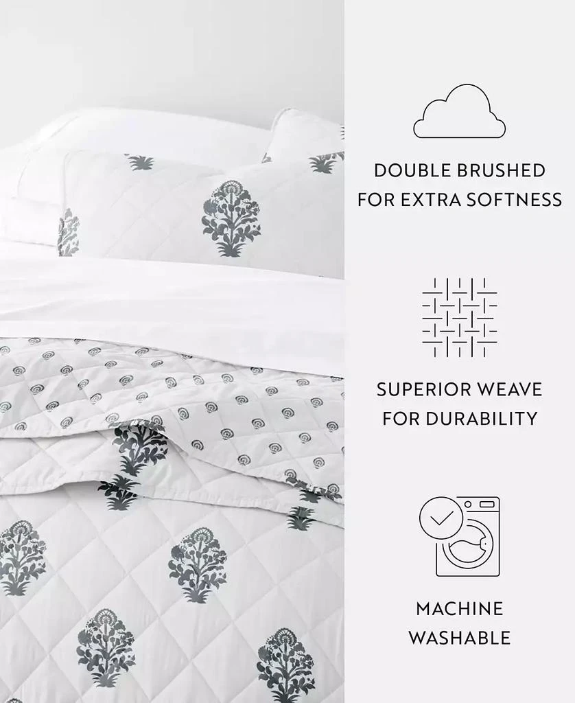 IENJOY HOME Stamped Bloom Reversible 2-Pc. Quilt Set 5