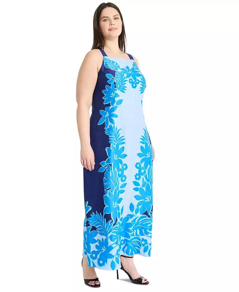 Maggy London Plus Size Placement-Print Square-Neck Dress 3