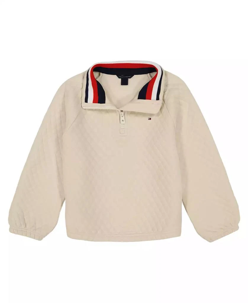 Tommy Hilfiger Big Girls Box Quilt Quarter Zip Sweatshirt 1