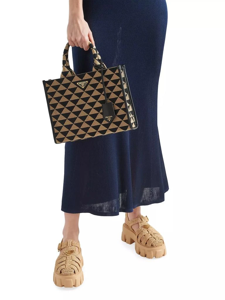 Prada Monolith Crochet Cage Sandals 2