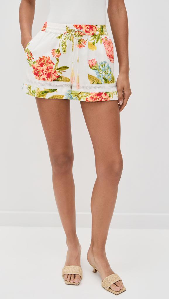 Hemant and Nandita Printed Shorts with Lace