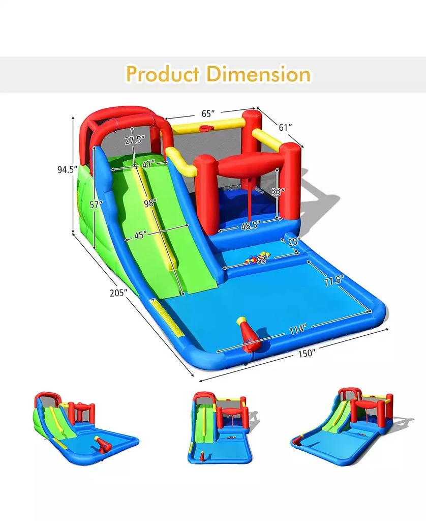 SKONYON Inflatable Water Slide with Ocean Balls for Kids without Blower 2