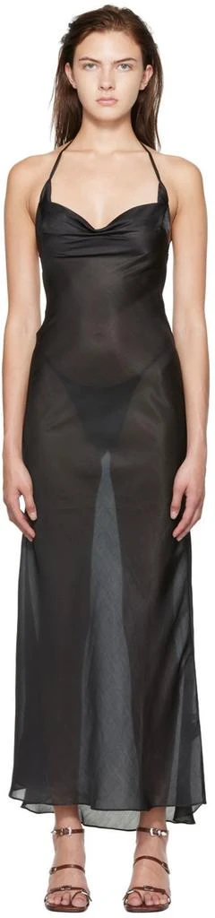 Danielle Guizio SSENSE Exclusive Black Maxi Dress 1