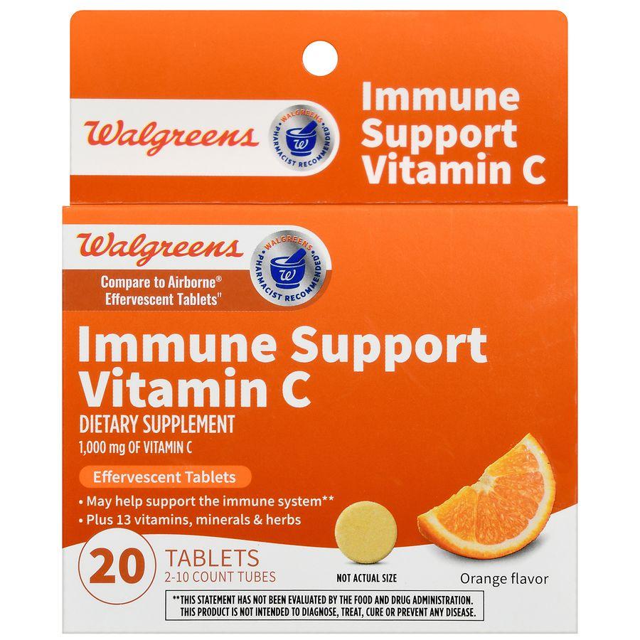 Walgreens Immune Support Vitamin C 1000 mg Tablets (20 days) Orange