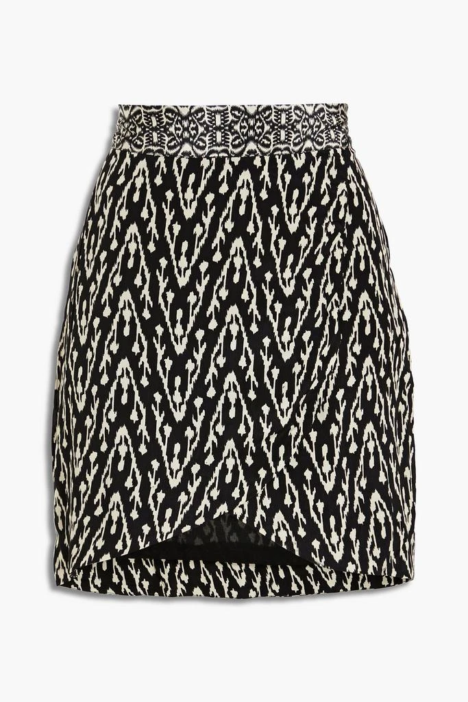 ba&sh Iliade wrap-effect printed crepe de chine mini skirt 1