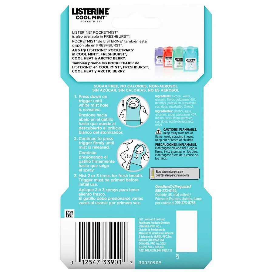 Listerine Pocketmist Fresh Breath Spray Mint 4