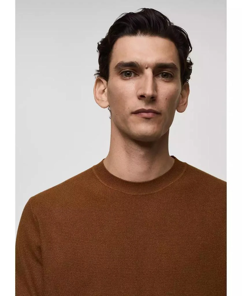 Mango Men's Structured Knitted T-Shirt 4