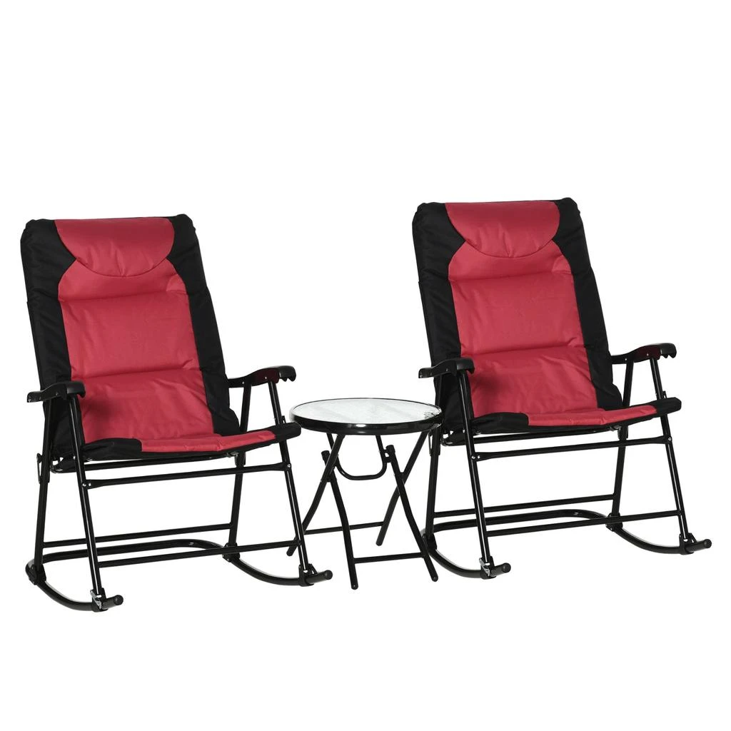 Hivvago Outdoor Rocking Chairs with Side Table Set