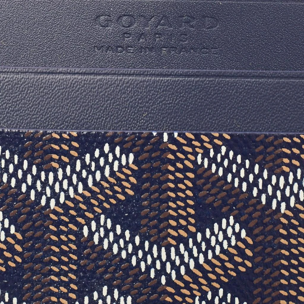 Goyard Goyard Navy Blue Goyardine Coated Canvas and Leather Saint Sulpice Card Holder 4