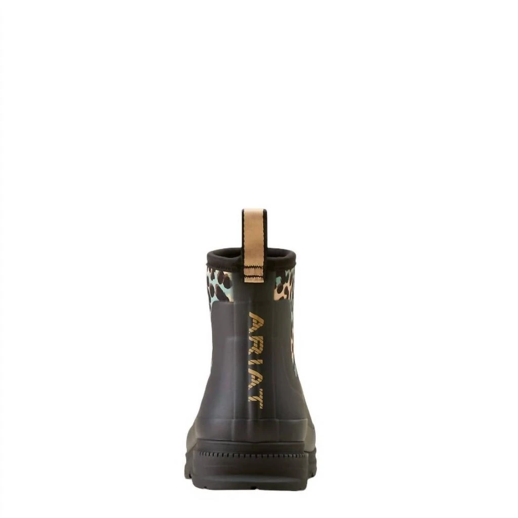 Ariat Women's Kelmarsh Shortie Rubber Boot In Black/leopard Camo 4