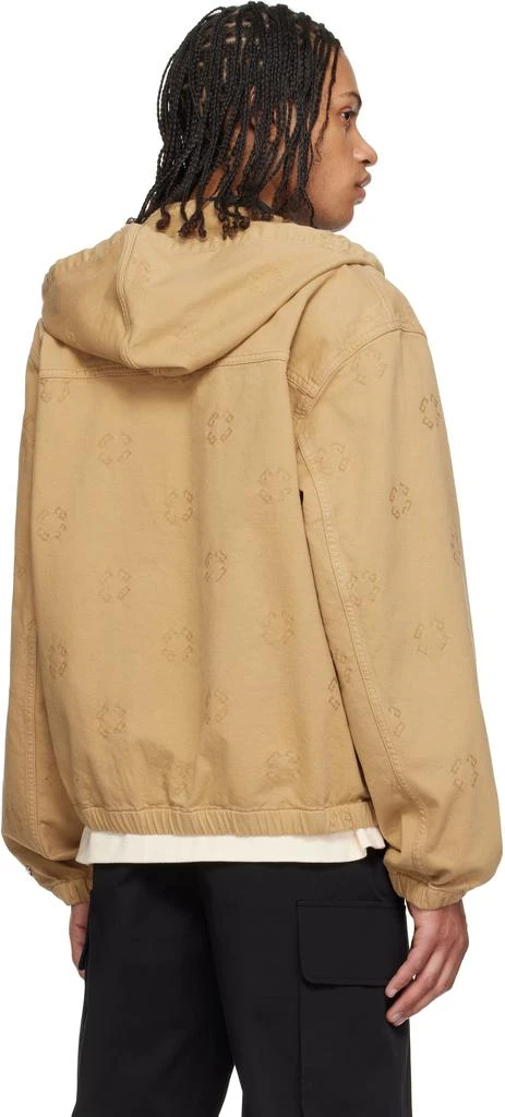 Givenchy Tan Monogram 72 Zipped Denim Jacket 3