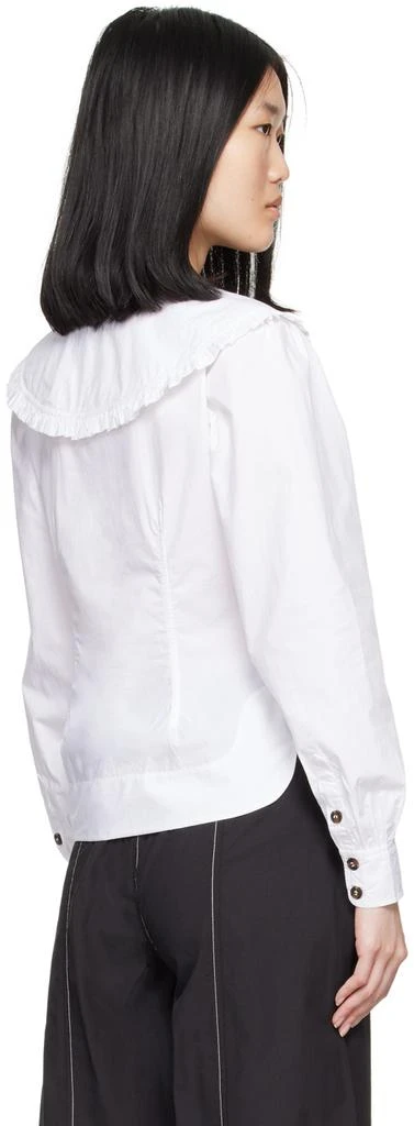 Ganni White Frill Collar Shirt 3