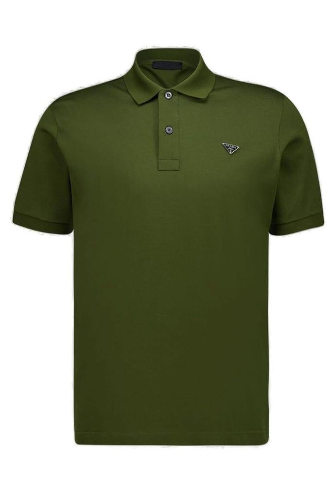 Prada Long Sleeved Piqué and Re-Nylon Polo Shirt - Polo Shirts