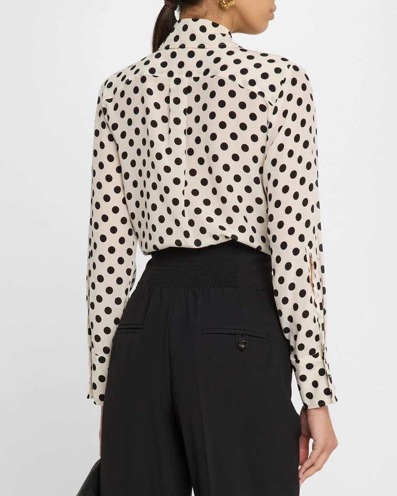 Marella Conio Polka Dot Silk Crepe De Chine Shirt 3