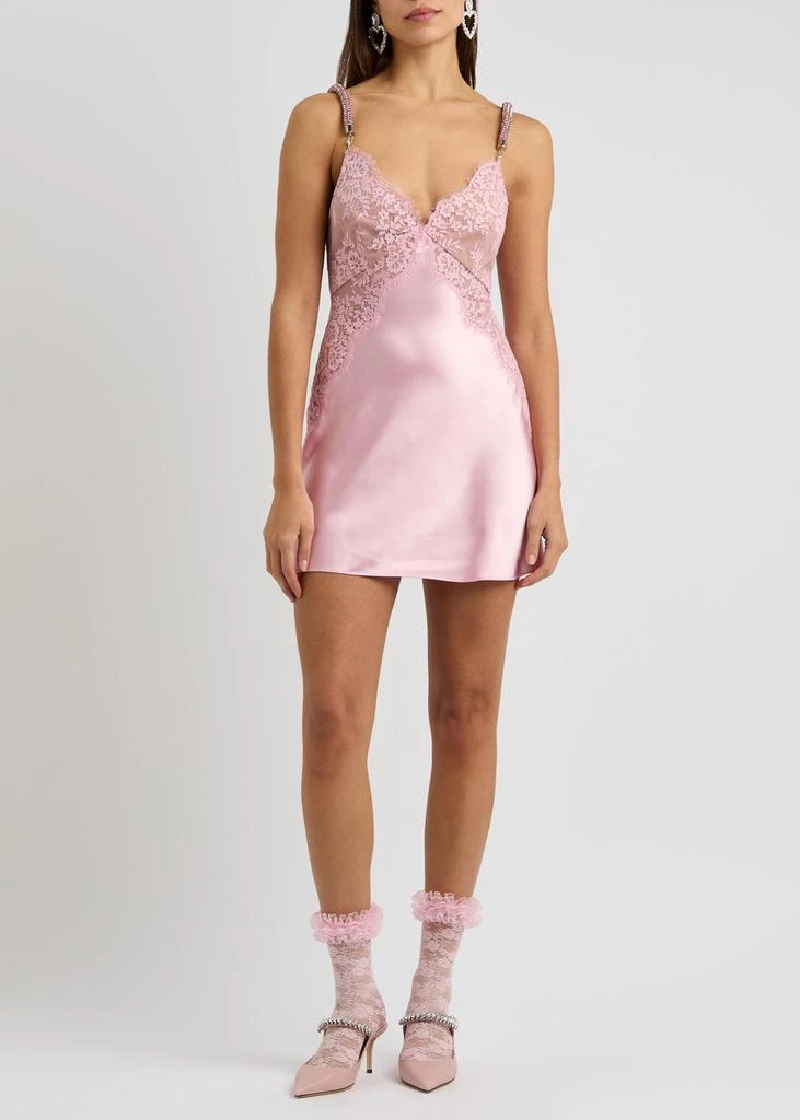 Self Portrait X Christopher Kane lace and satin mini dress 4