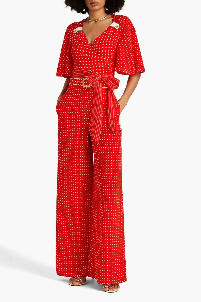 Zimmermann Cropped polka-dot silk crepe de chine wrap top 2