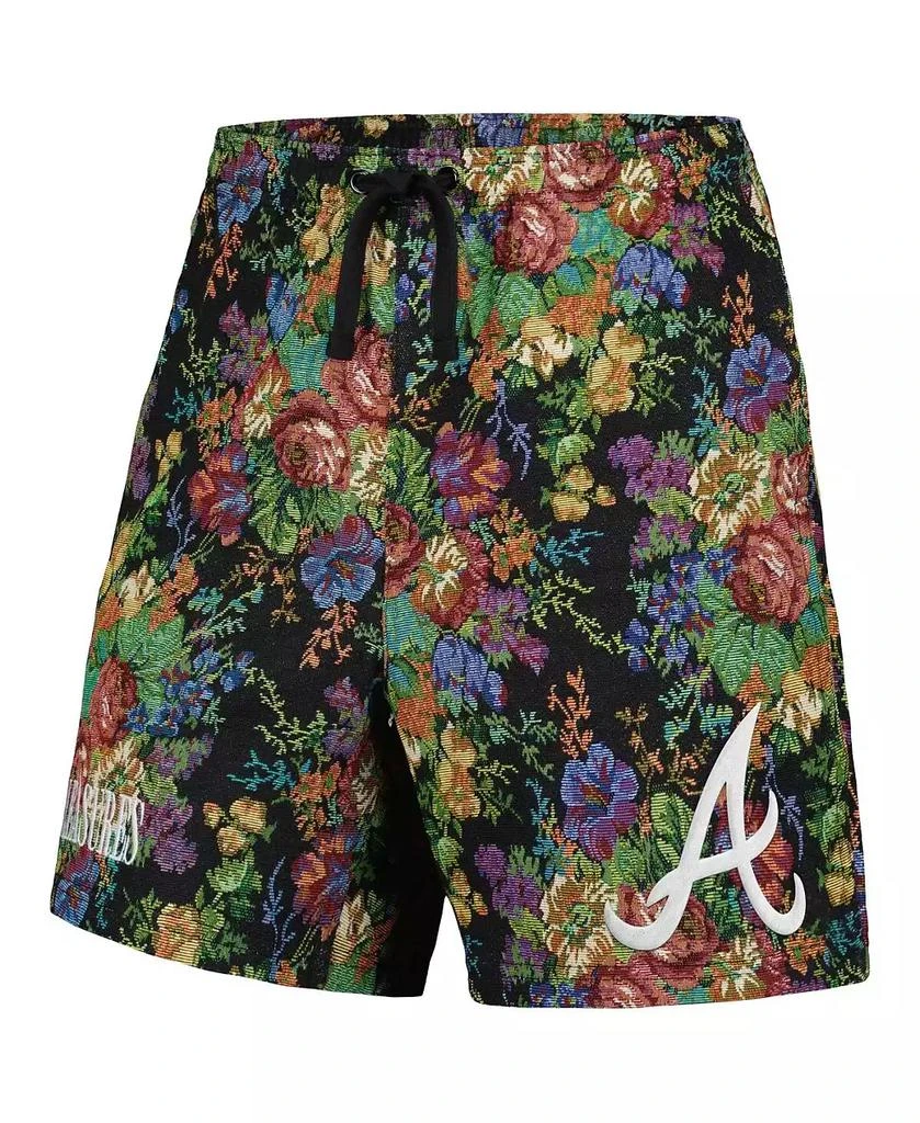 PLEASURES Men's Black Atlanta Braves Floral Shorts 2