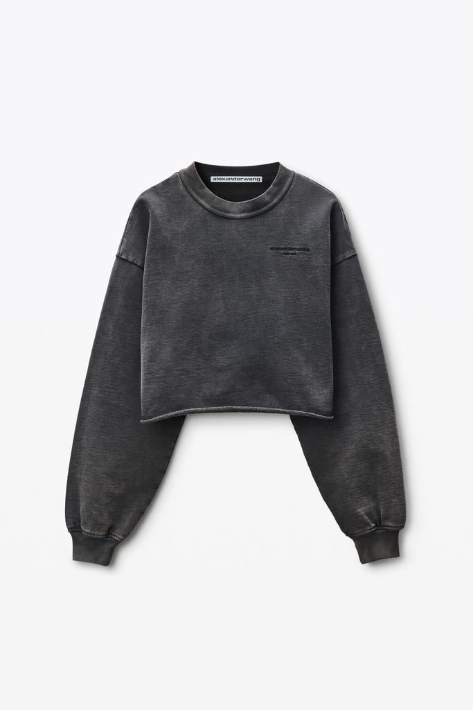Alexander Wang Black Cropped Sweatshirt with Logo