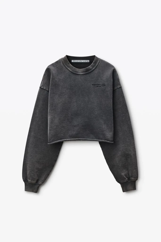 Alexander Wang Black Cropped Sweatshirt with Logo 2