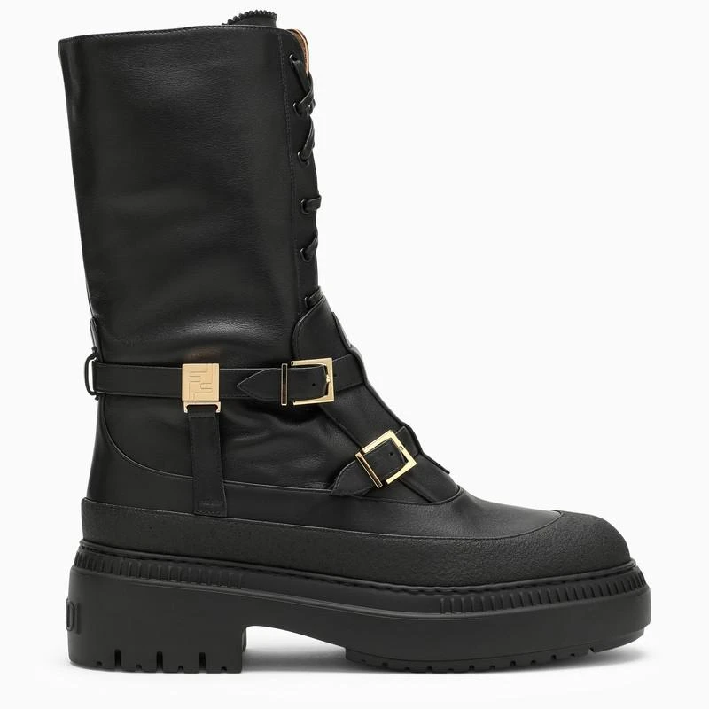 Fendi DELFINA BLACK BIKER BOOT 1