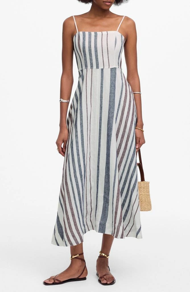 Madewell Stripe Circle Linen Maxi Dress