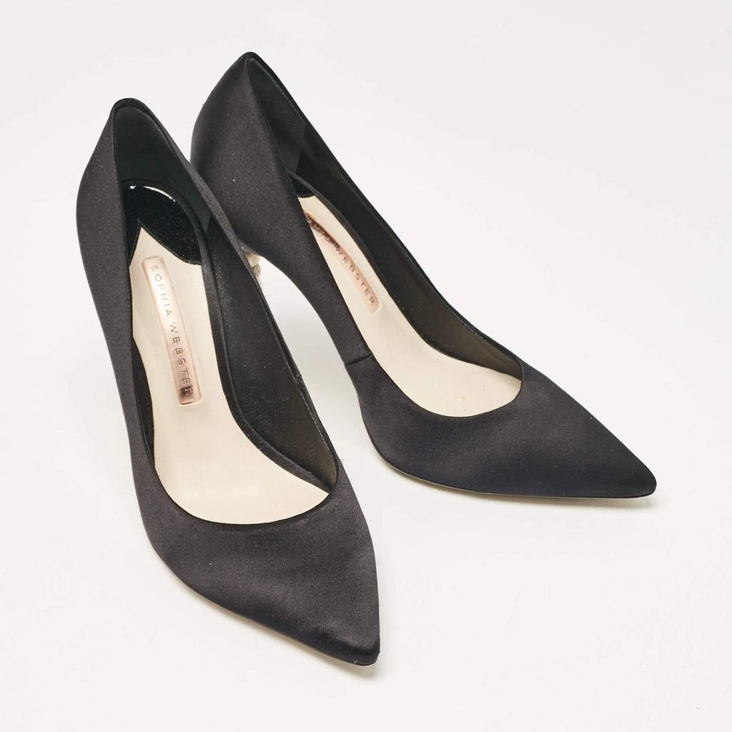 Sophia Webster Sophia Webster Black Satin Coco Crystal Pumps Size 38.5 4