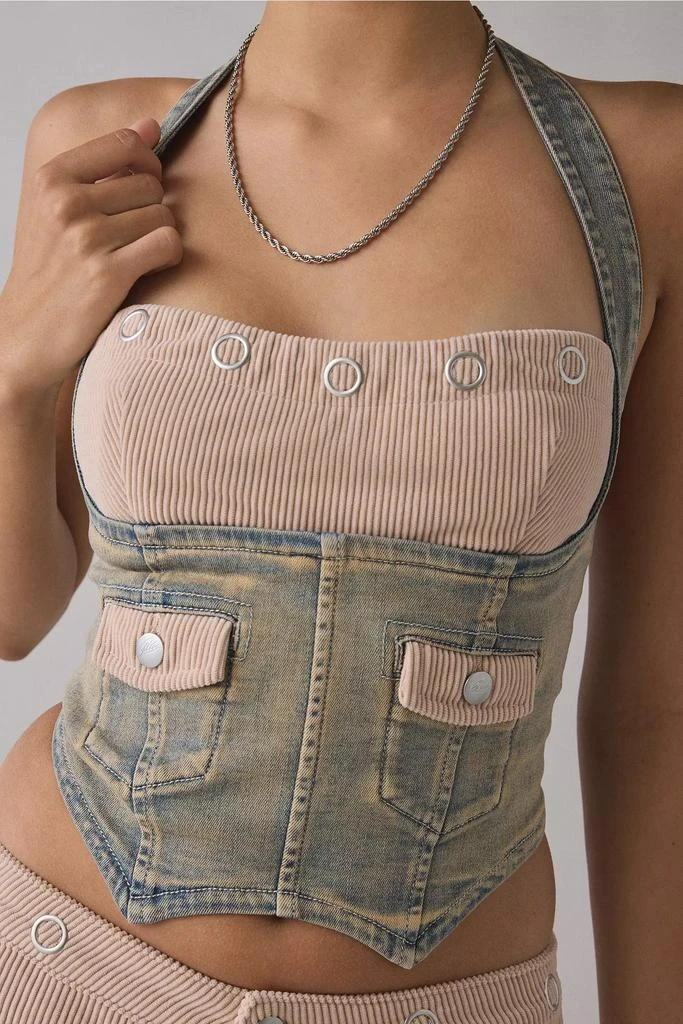 I.AM.GIA I.AM.GIA Tommie Halter Neck Denim Corset Top