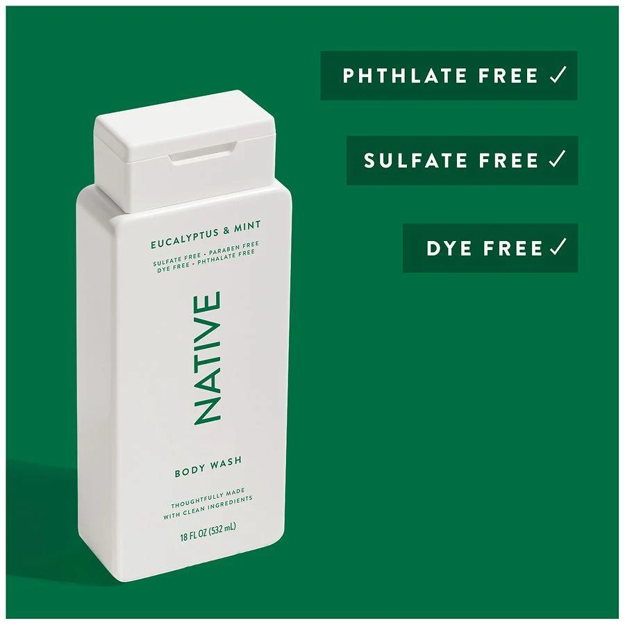 Native Body Wash, Sulfate Free, for Women and Men Eucalyptus & Mint 5