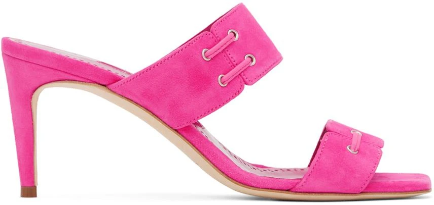 Manolo Blahnik Pink Nebre Mules 1