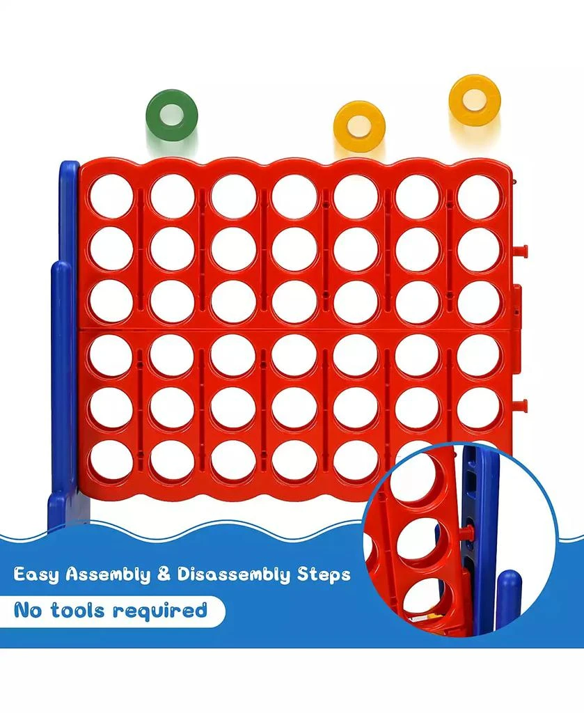 Costway 4-in-A Row Giant Game Set w/Basketball Hoop for Family 7