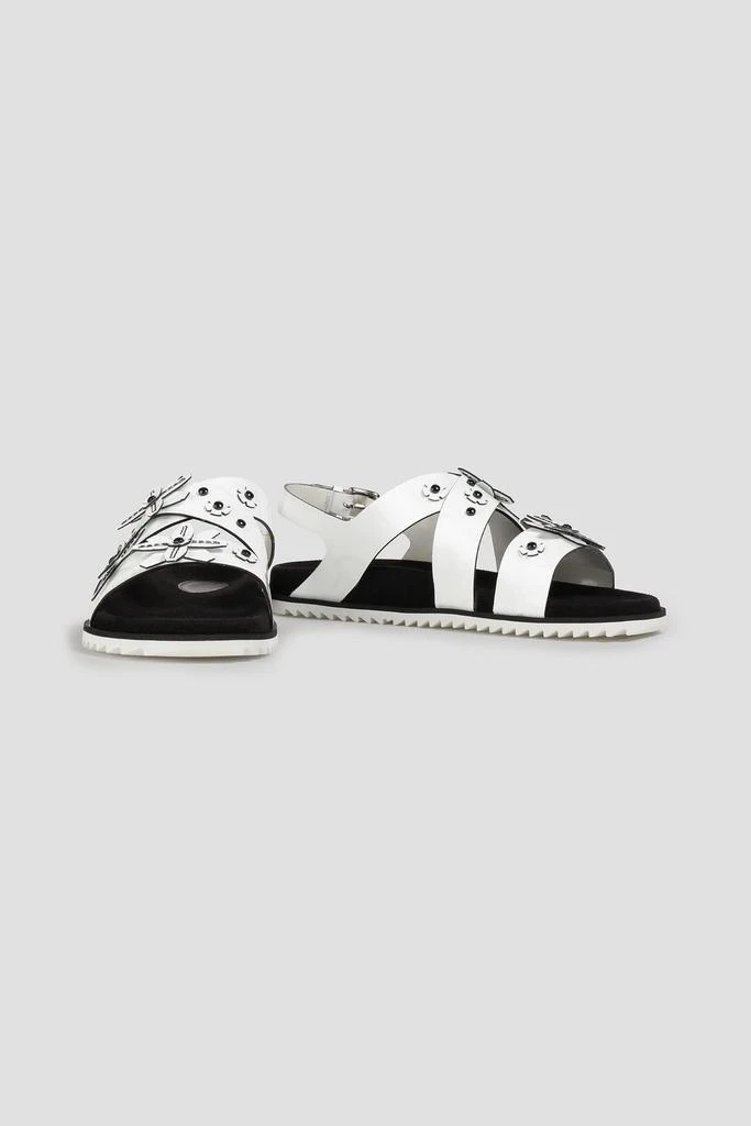 Tod's Studded laser-cut patent-leather slingback sandals 3