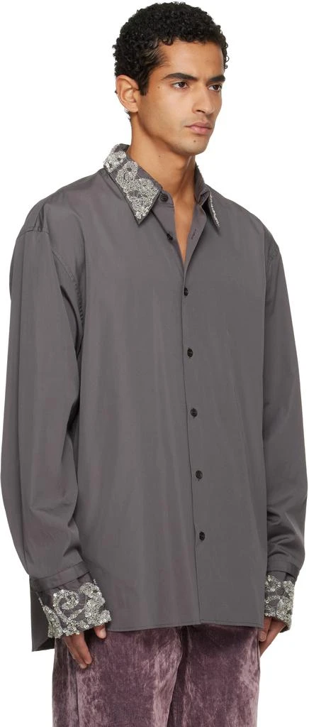 Dries Van Noten Gray Embellished Shirt 2