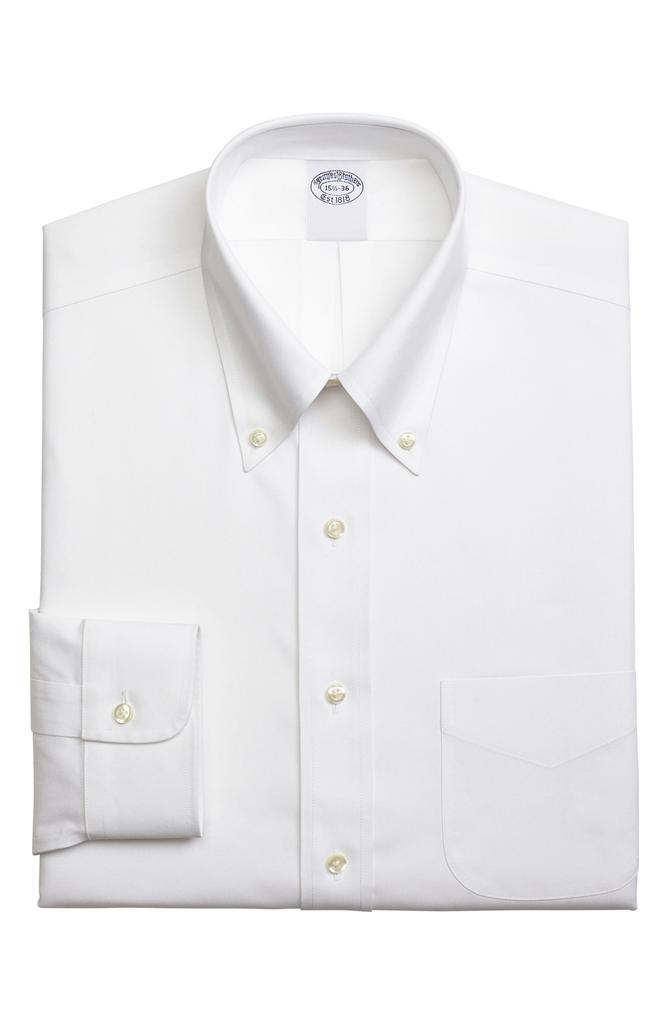 Brooks Brothers Solid Non-Iron Regular Fit Dress Shirt