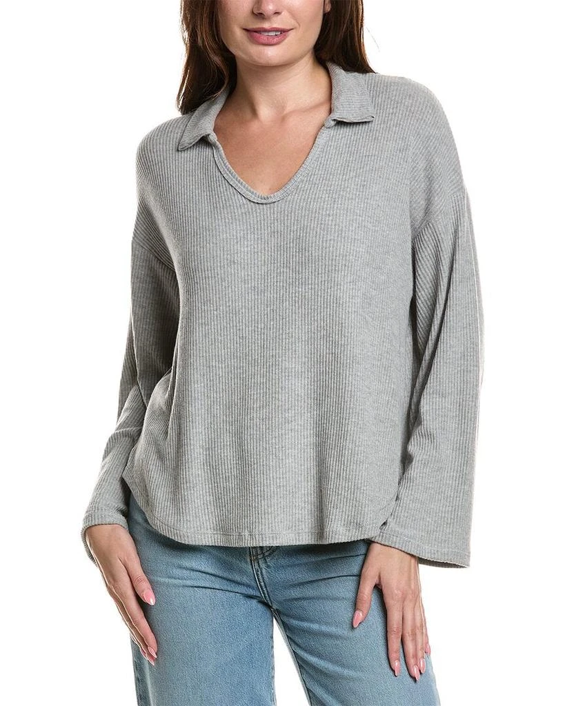 Project Social T Project Social T Zoey Brushed Rib Collared Pullover 1