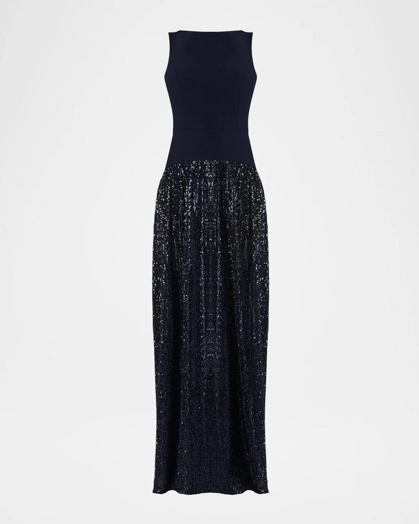 Shoshanna Dorothy Sleeveless Sequin Crepe Maxi Dress