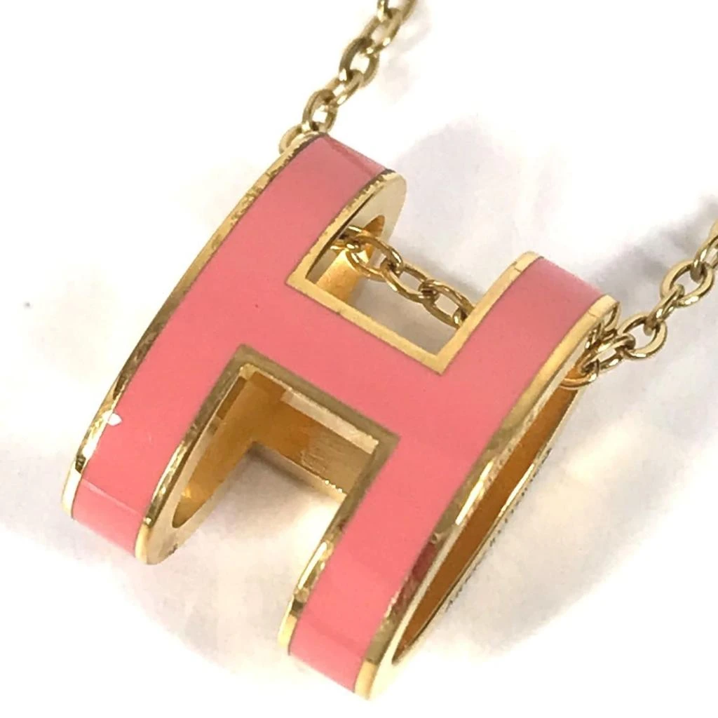 Hermes Cage D
h gold pink Metal Necklace (Pre-Owned)
